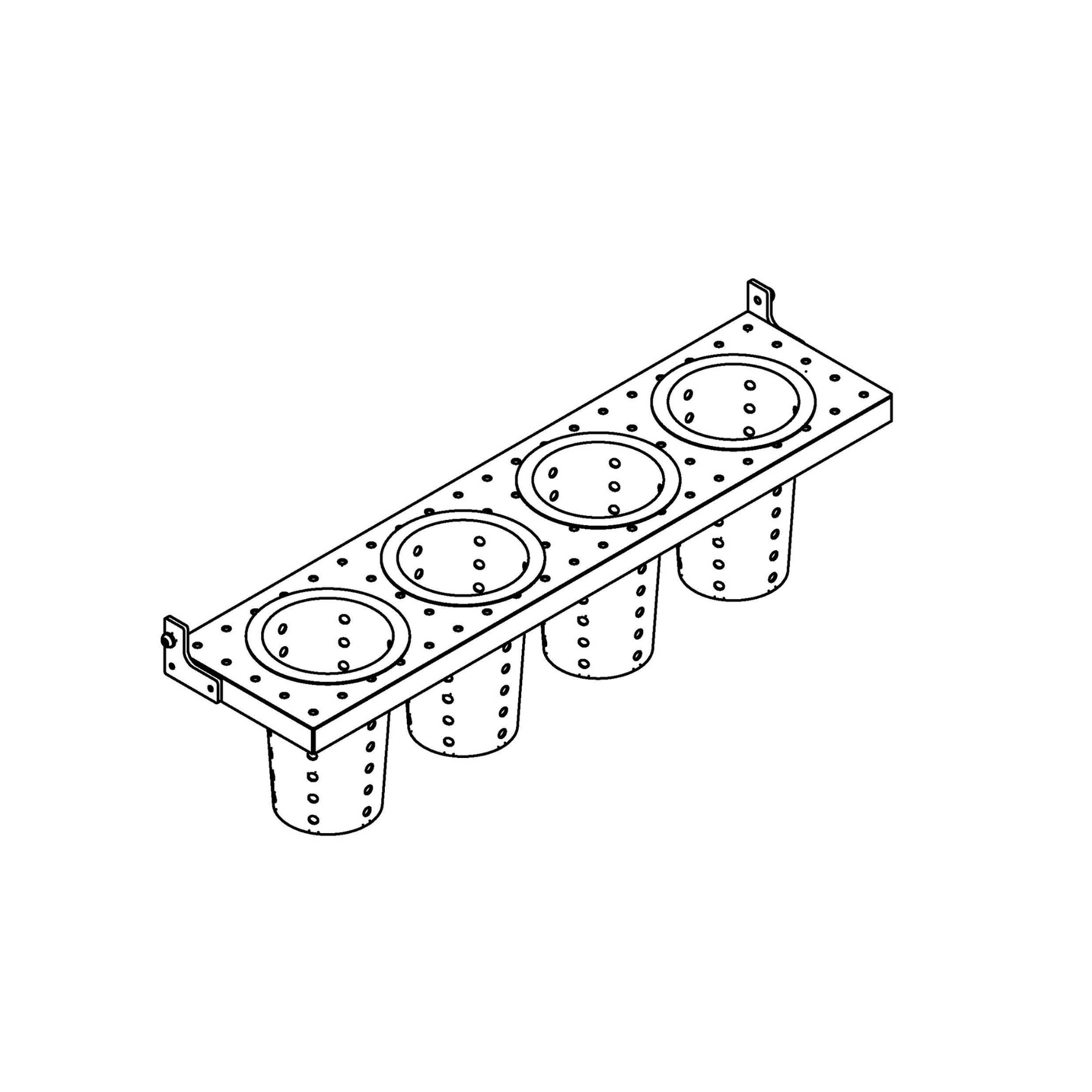 Shelf with 4 cutlery holders / stainless steel