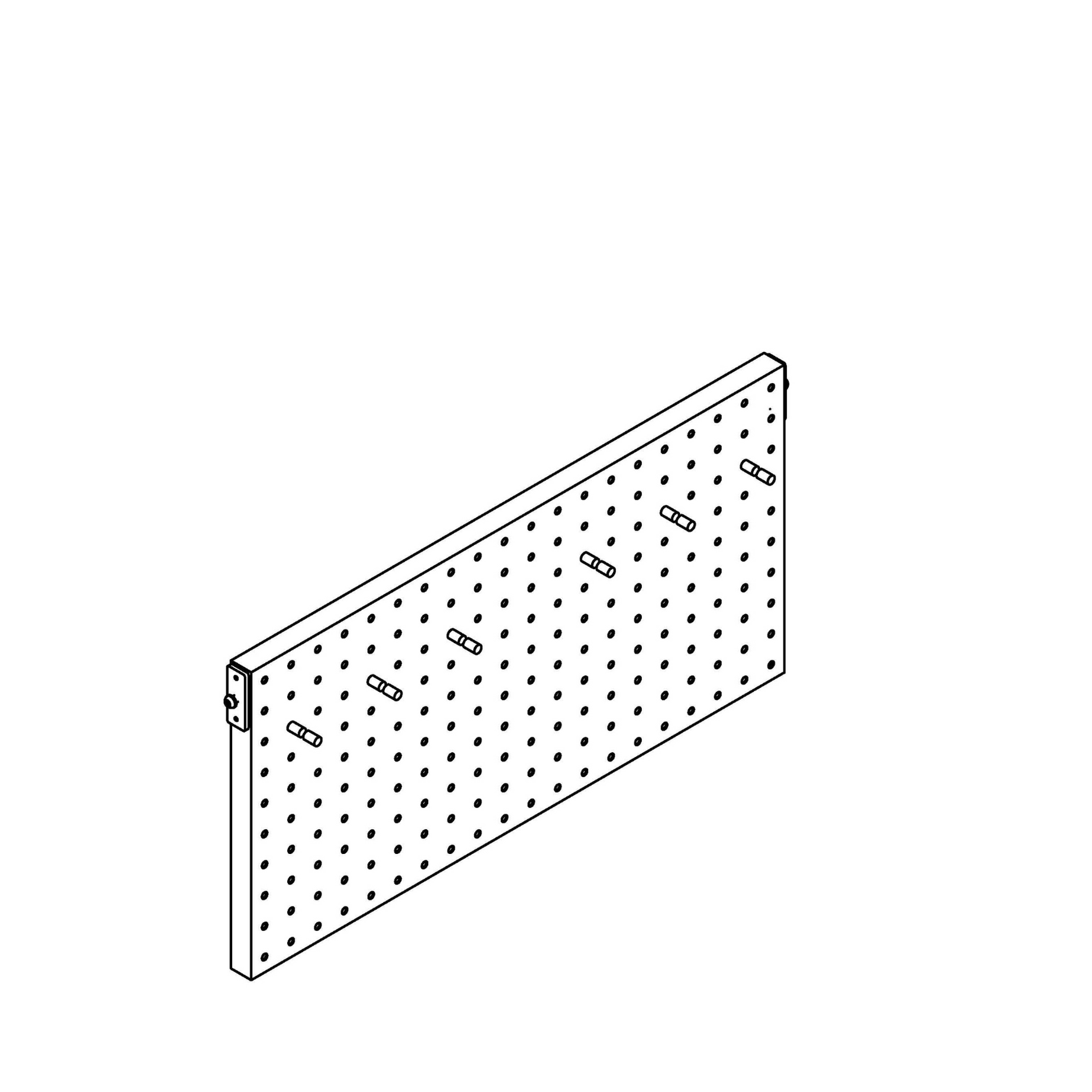 Panel with 6 hooks / stainless steel