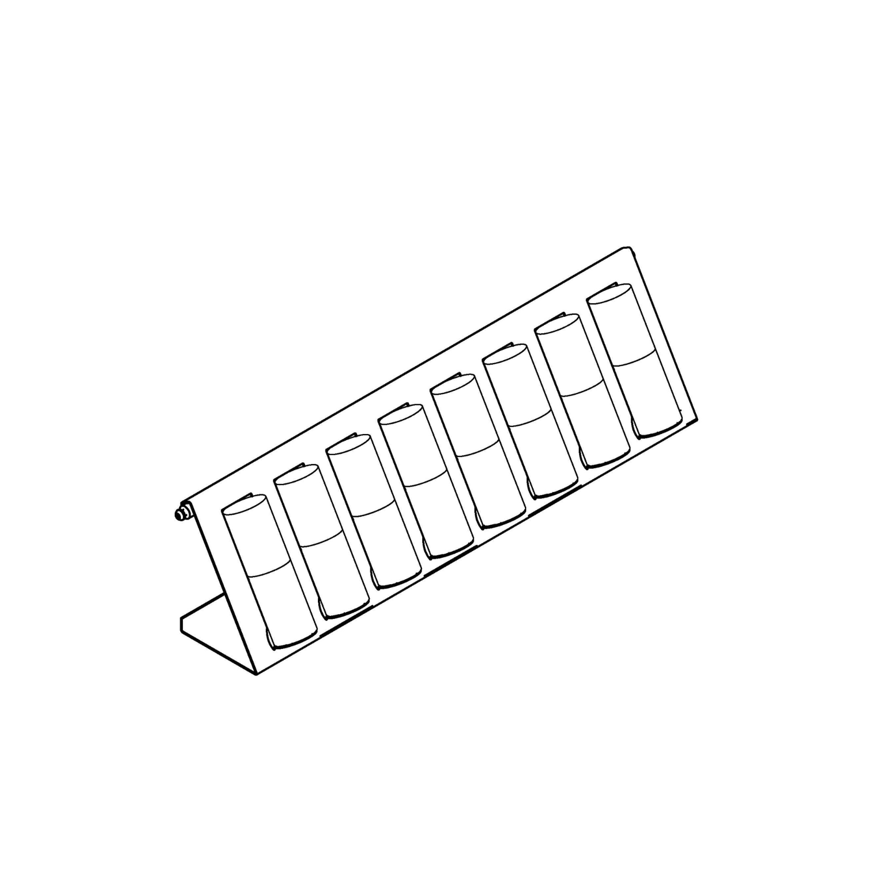 Shelf incl. 8 spice mills / stainless steel / glass