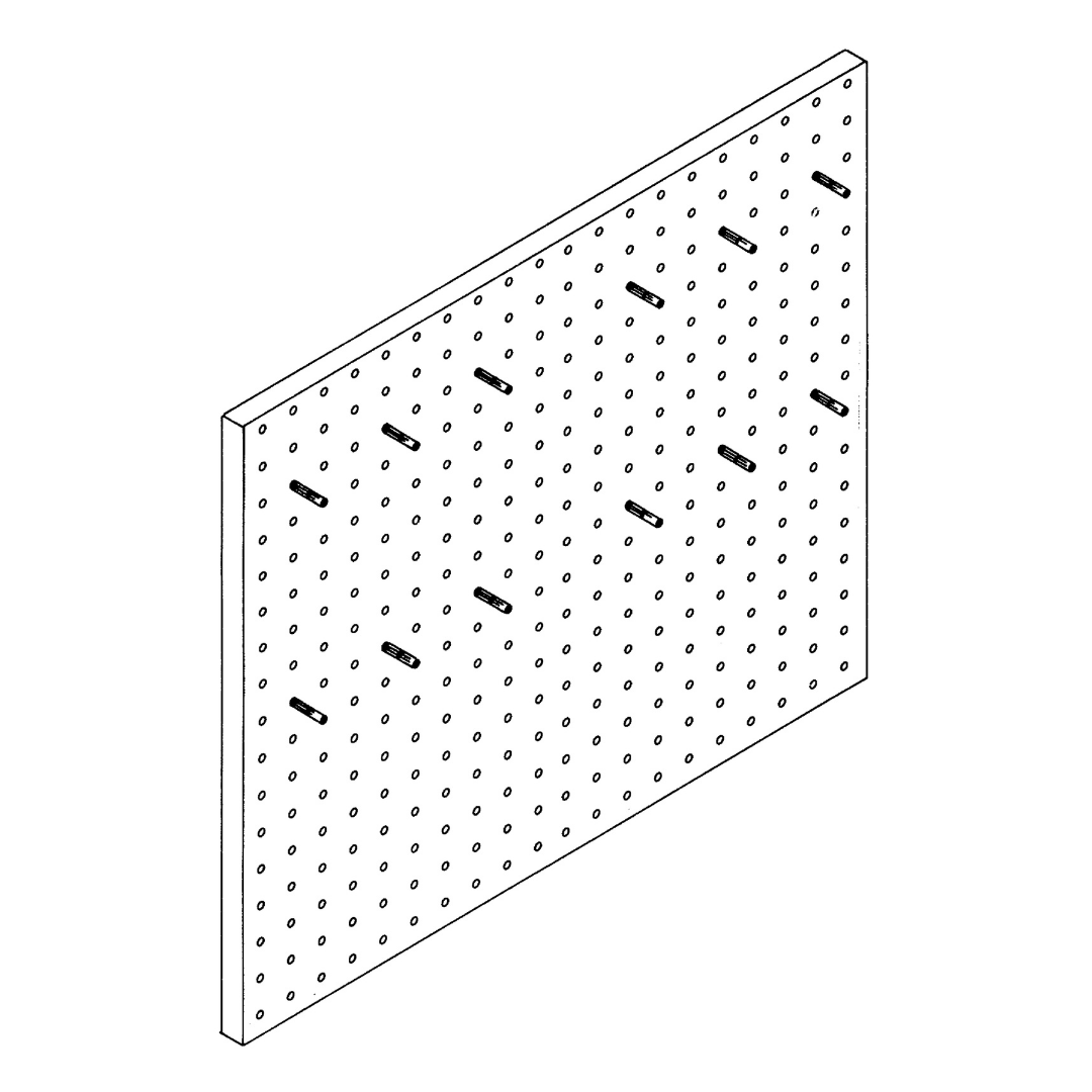 Panel with 12 hooks / stainless steel