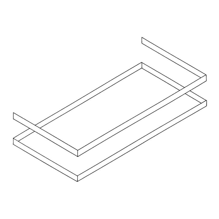 Shelf, plain, with edge and rail / stainless steel