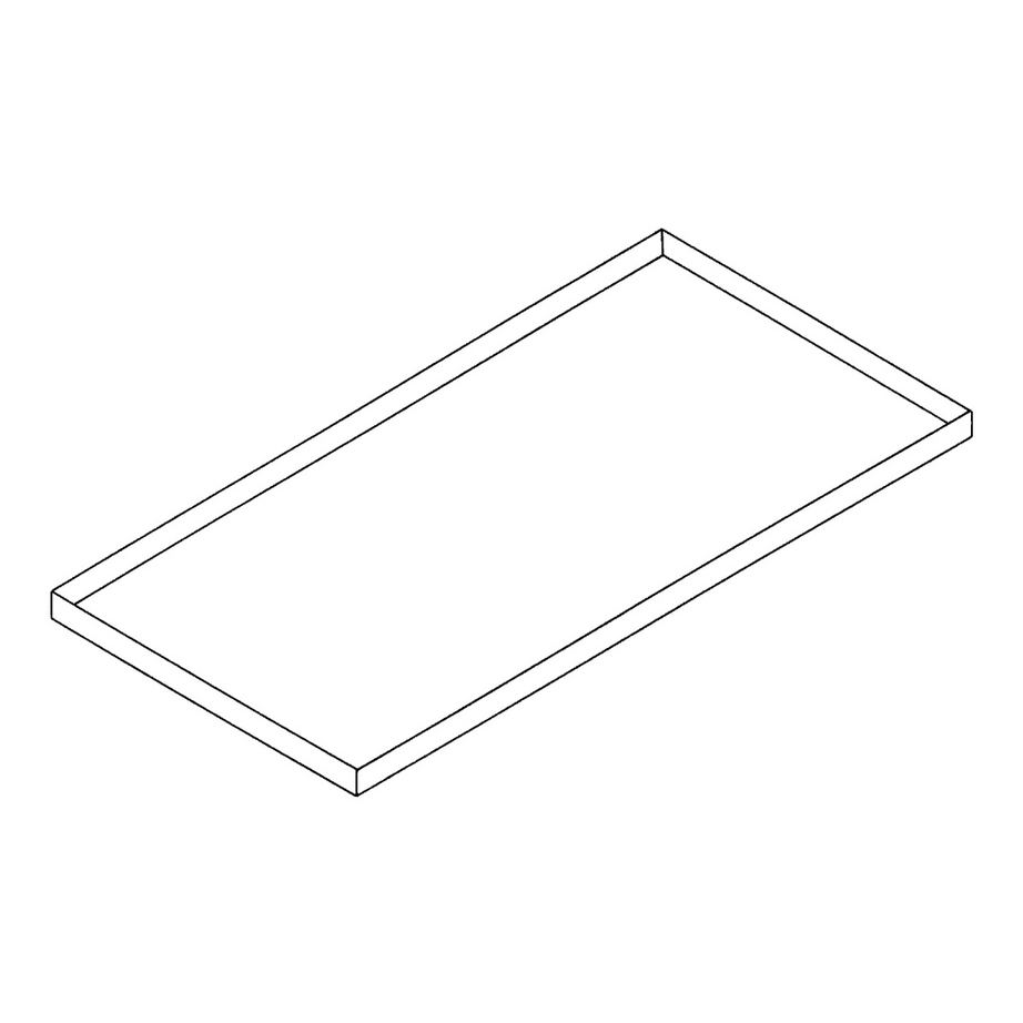 Shelf, plain, with edge / stainless steel