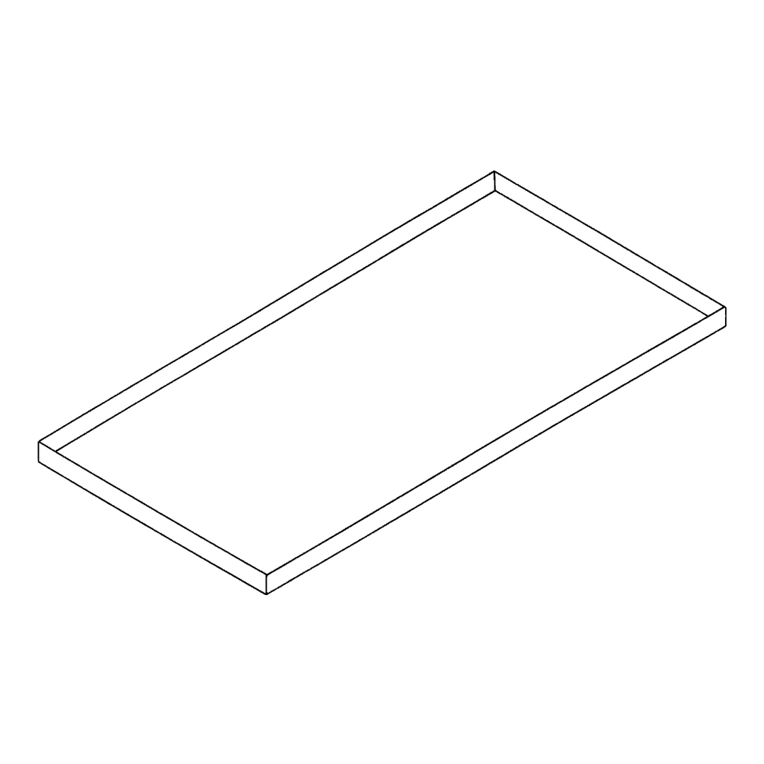 Shelf, plain, with edge / stainless steel