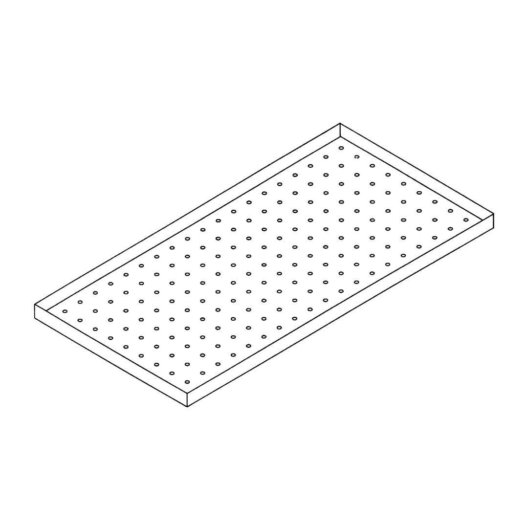 shelf, perforated sheet with edge / stainless steel
