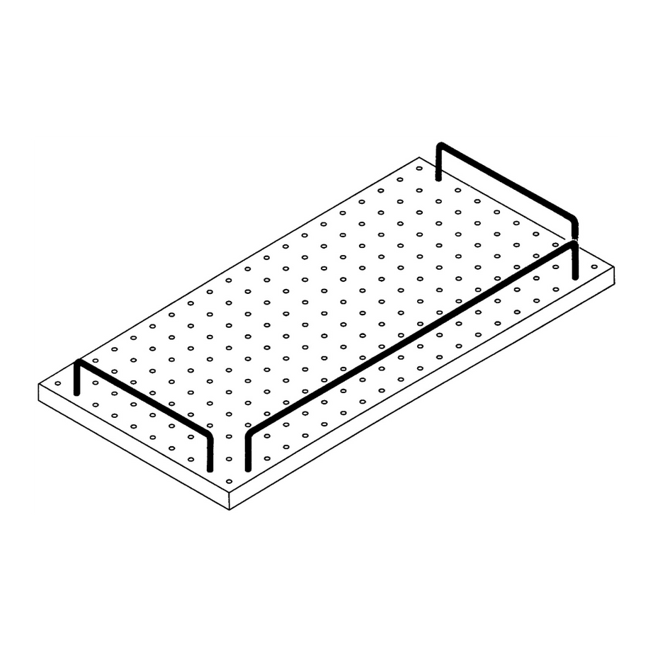 Shelf, perforated sheet, 3 rails / stainless steel