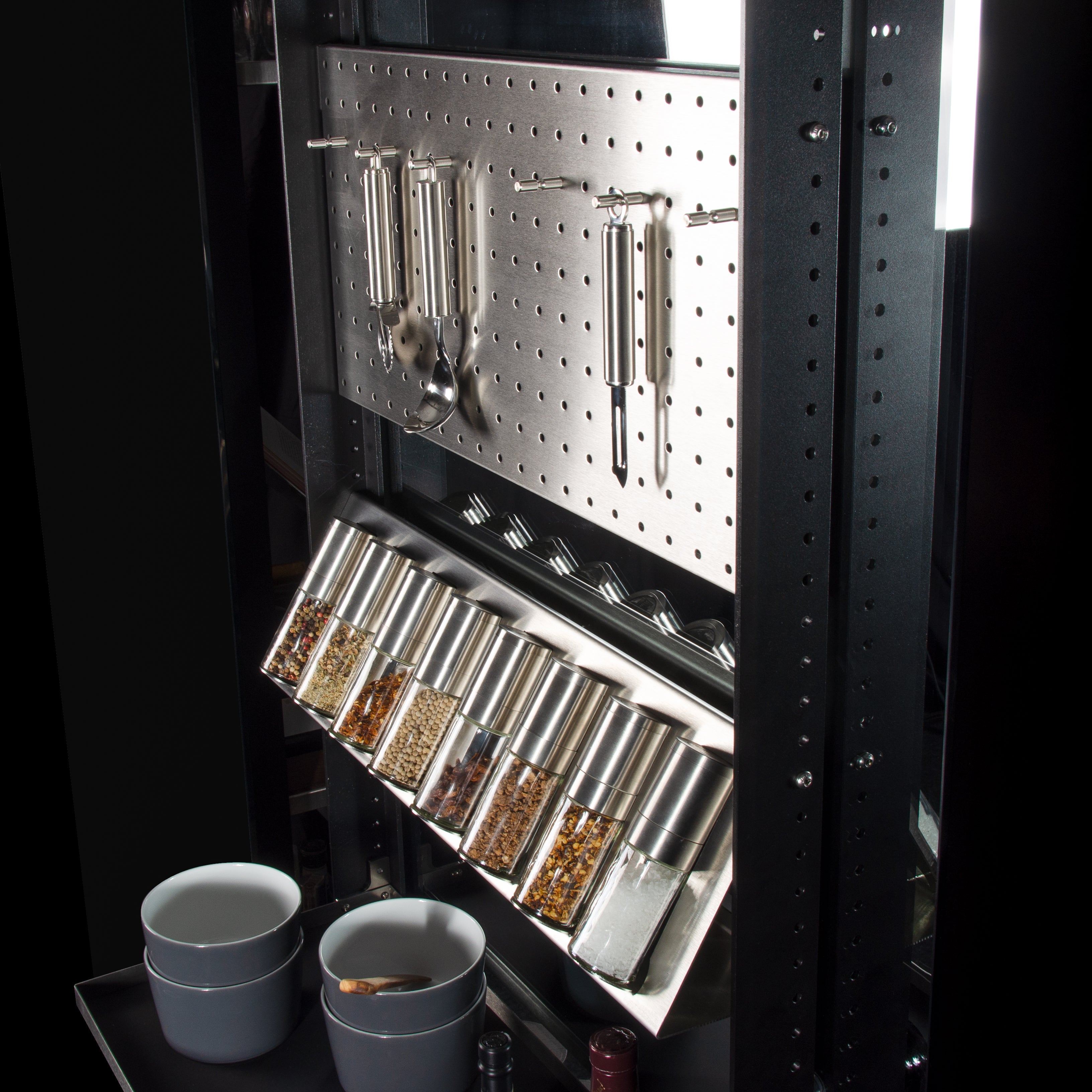 Panel with 6 hooks / stainless steel