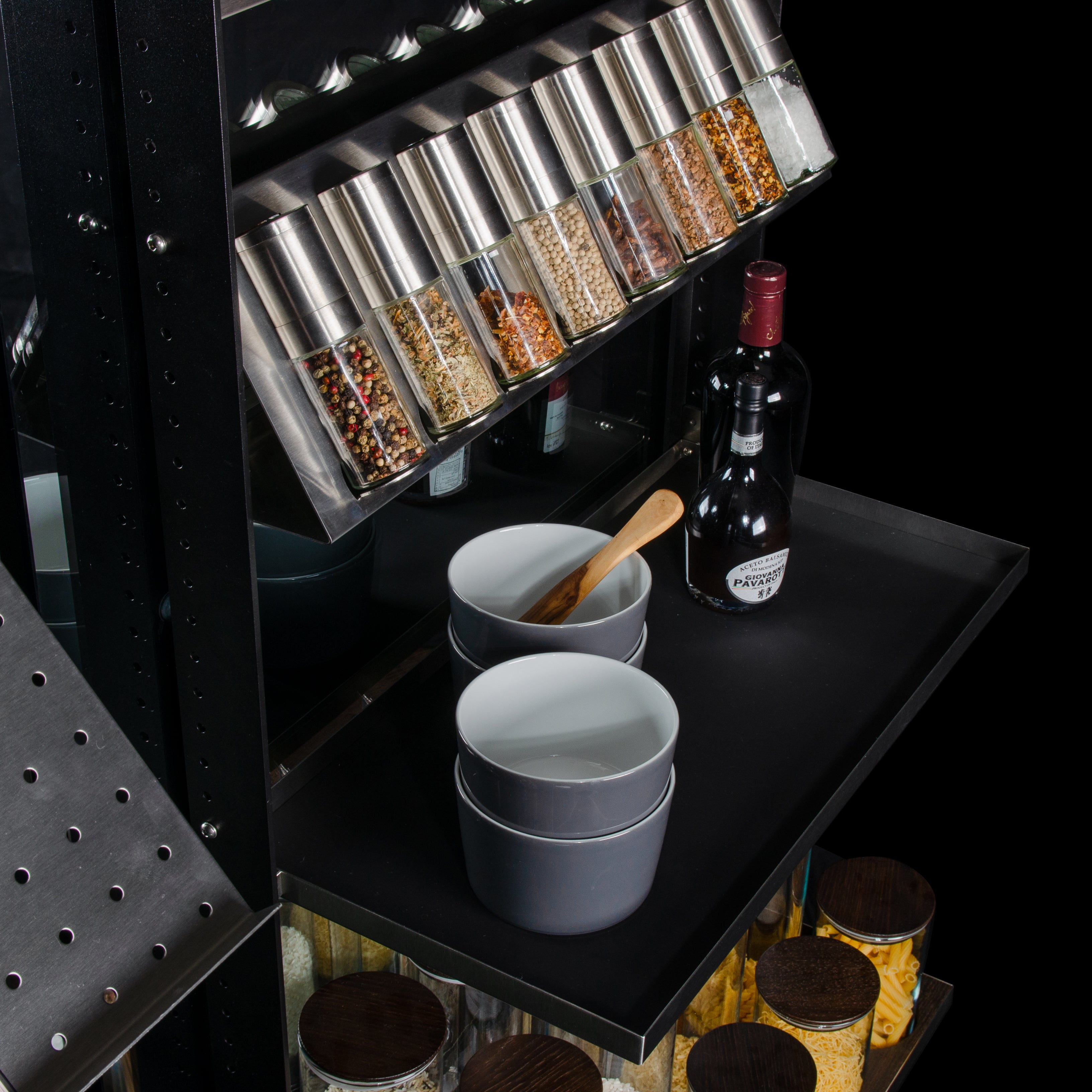 Shelf, plain, with edge / stainless steel