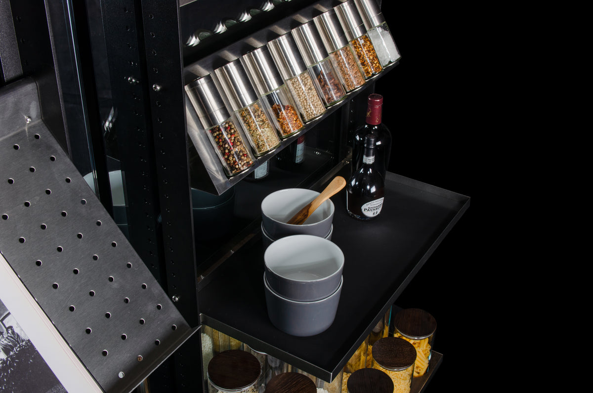 Shelf, plain, with edge / stainless steel