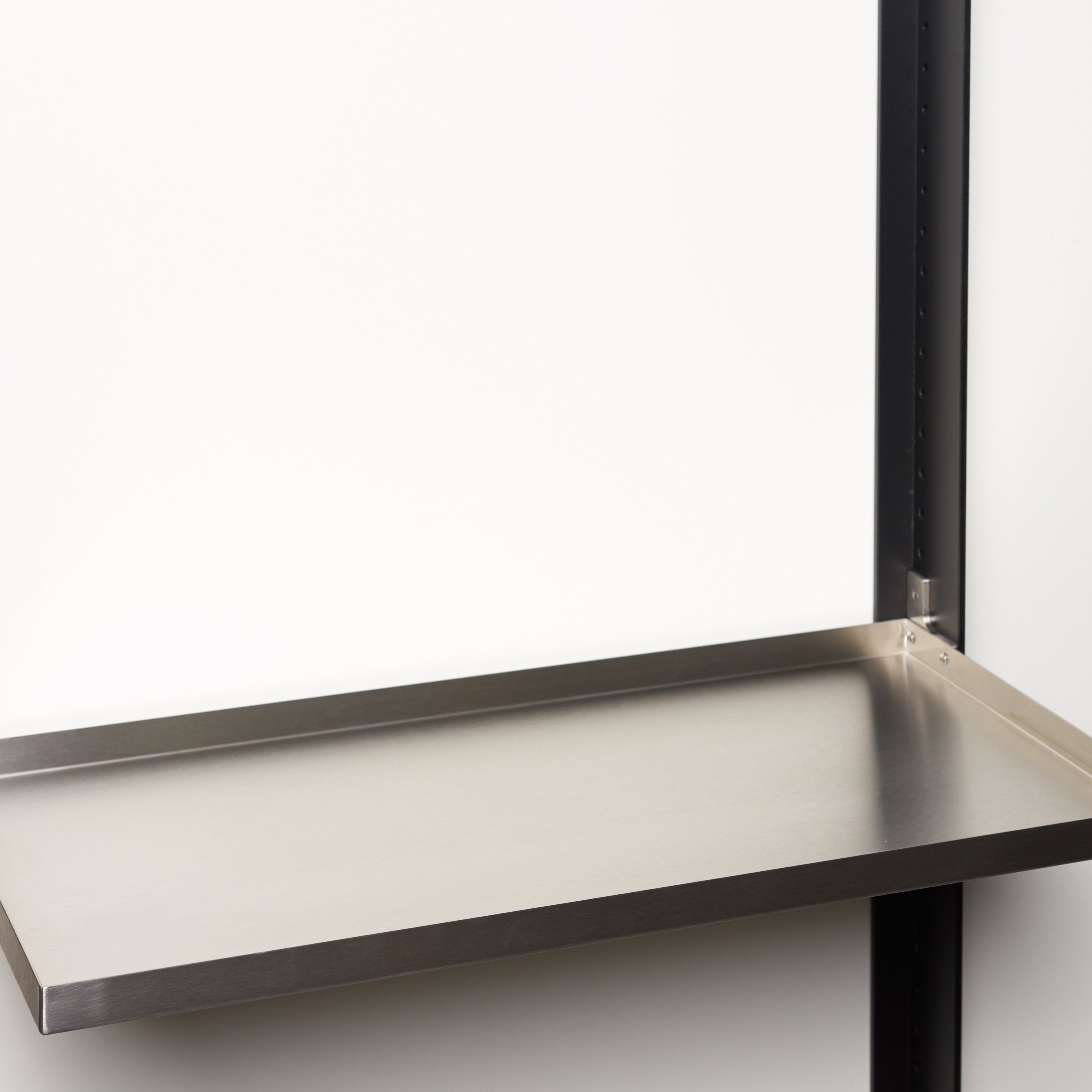 Shelf, plain, with edge / stainless steel