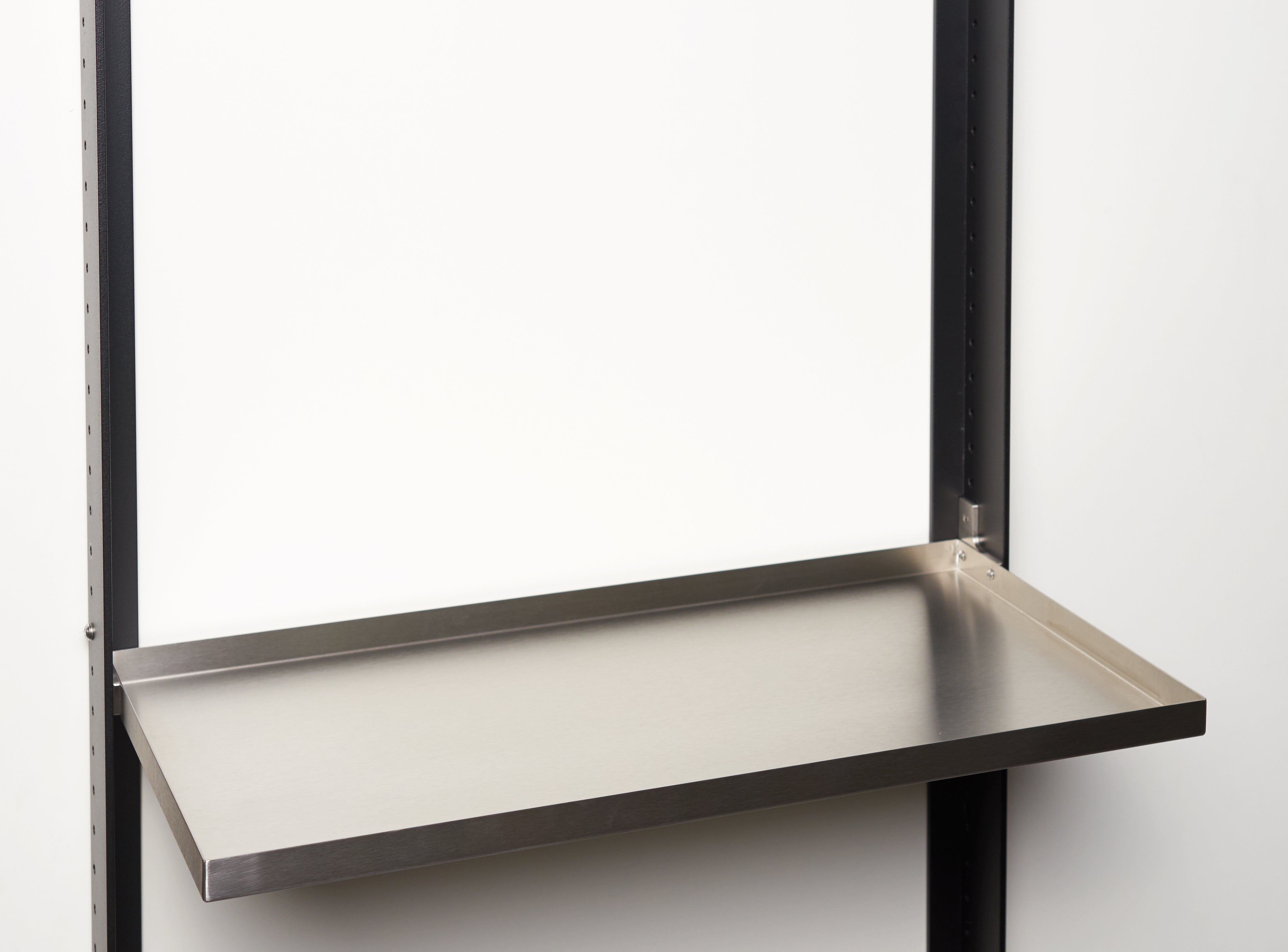 Shelf, plain, with edge / stainless steel