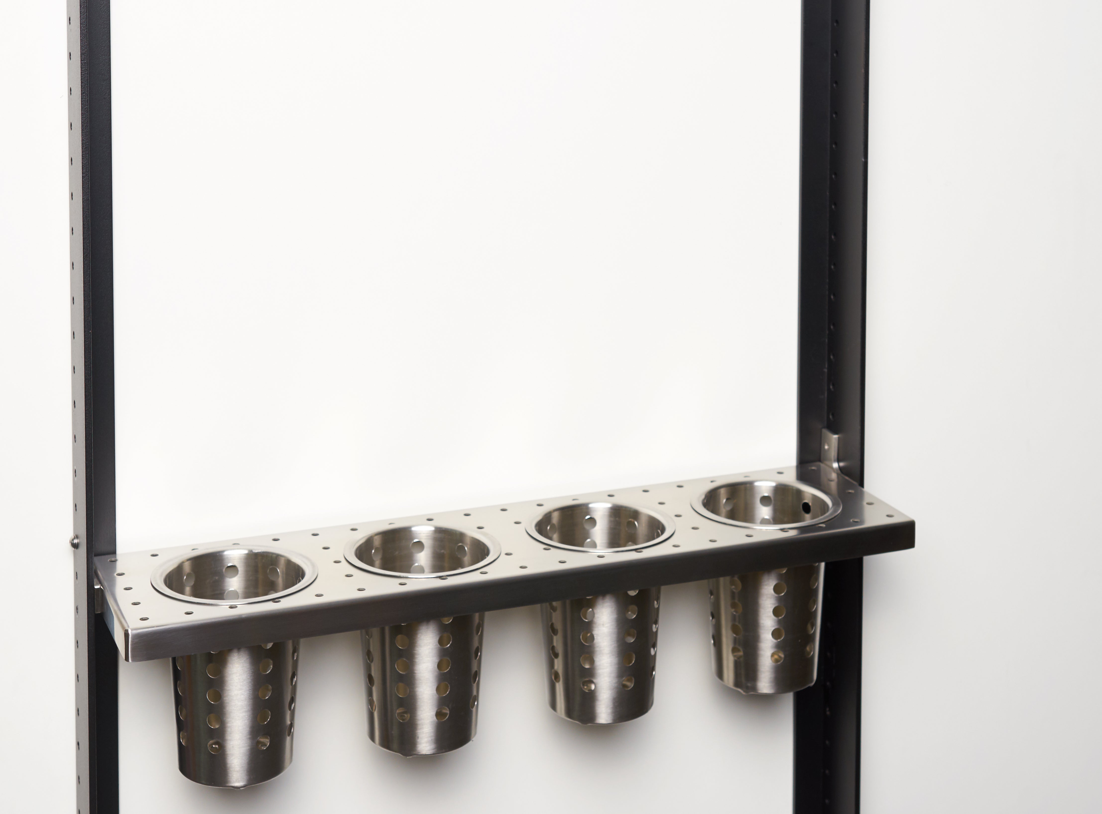 Shelf with 4 cutlery holders / stainless steel