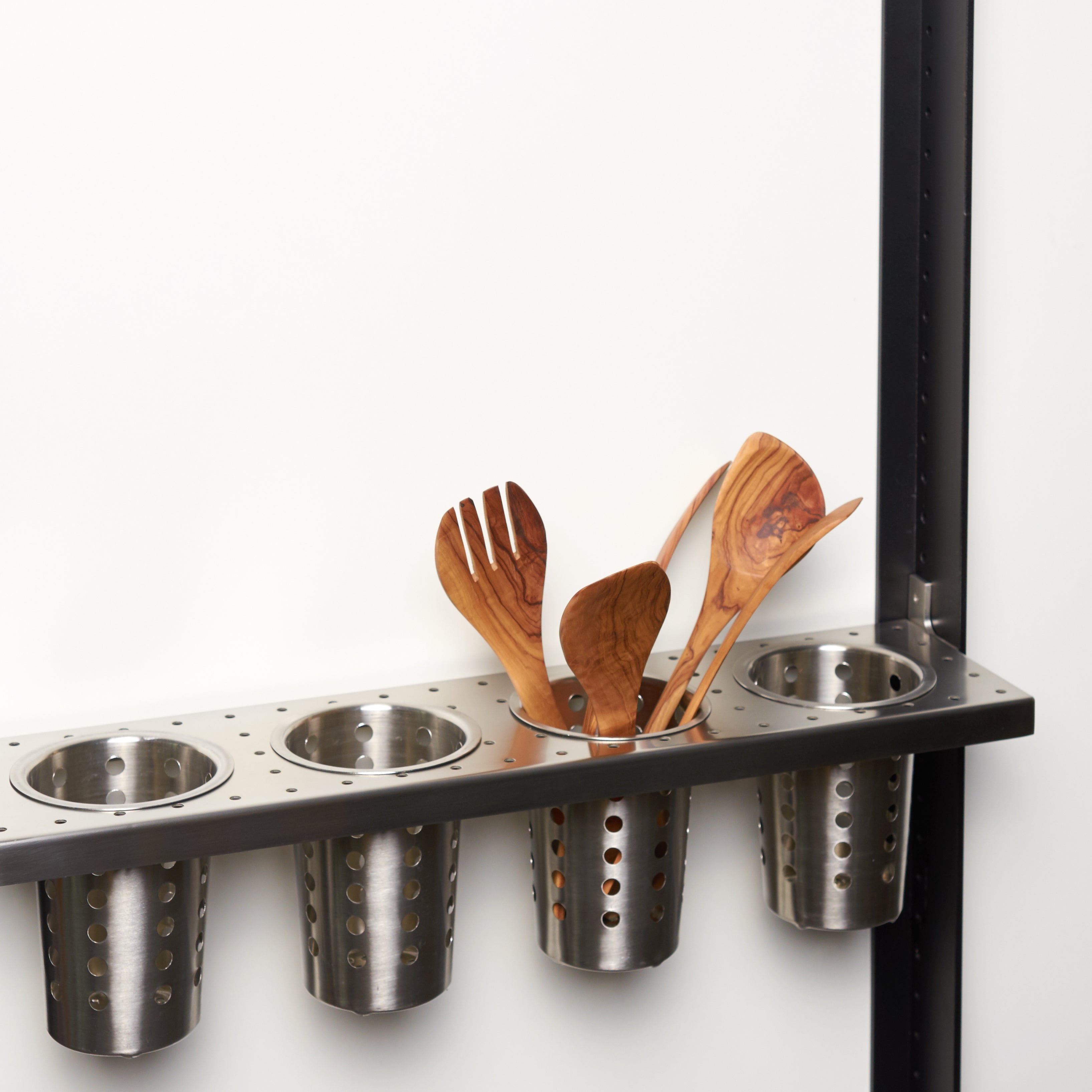 Shelf with 4 cutlery holders / stainless steel