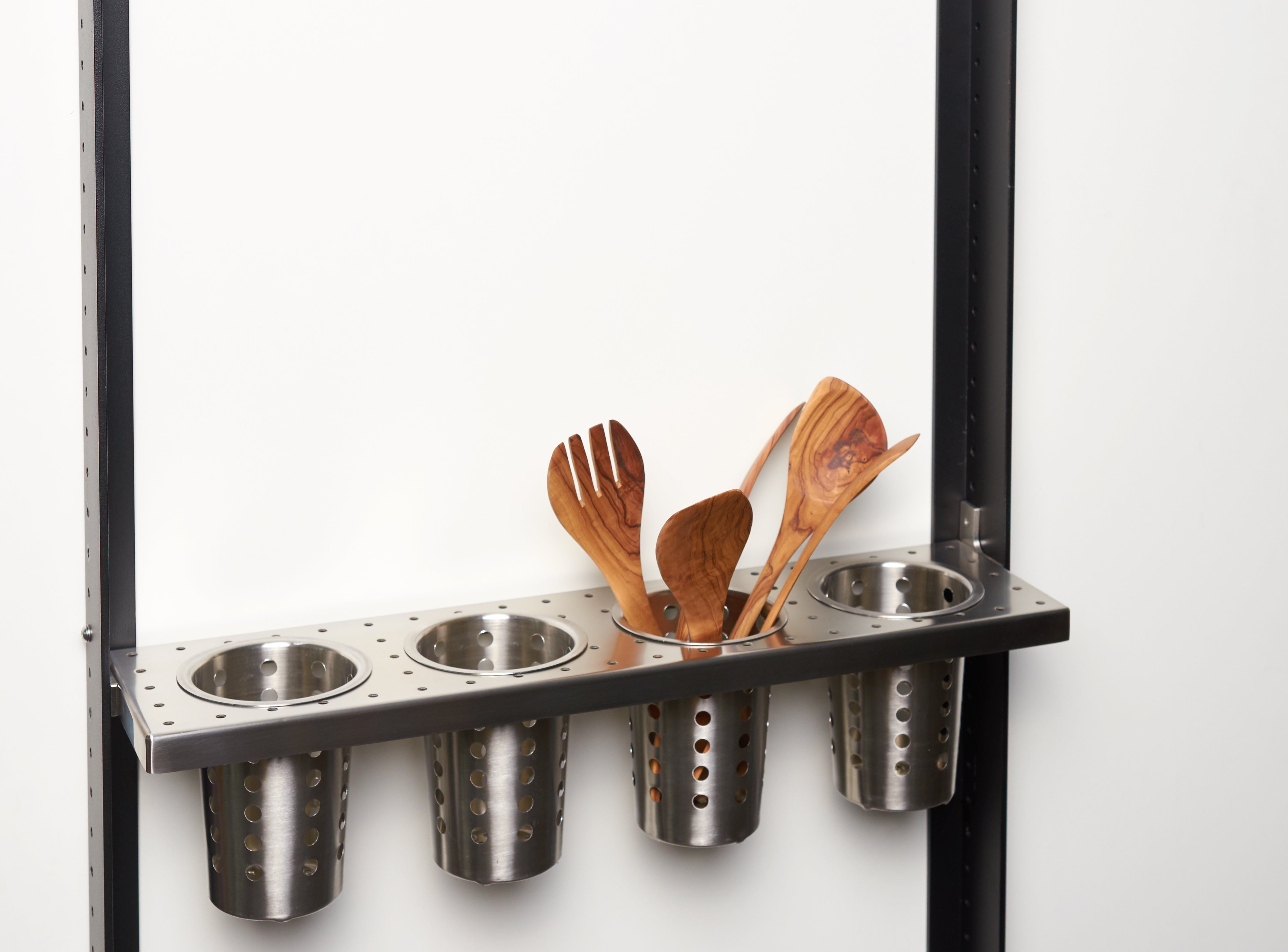 Shelf with 4 cutlery holders / stainless steel