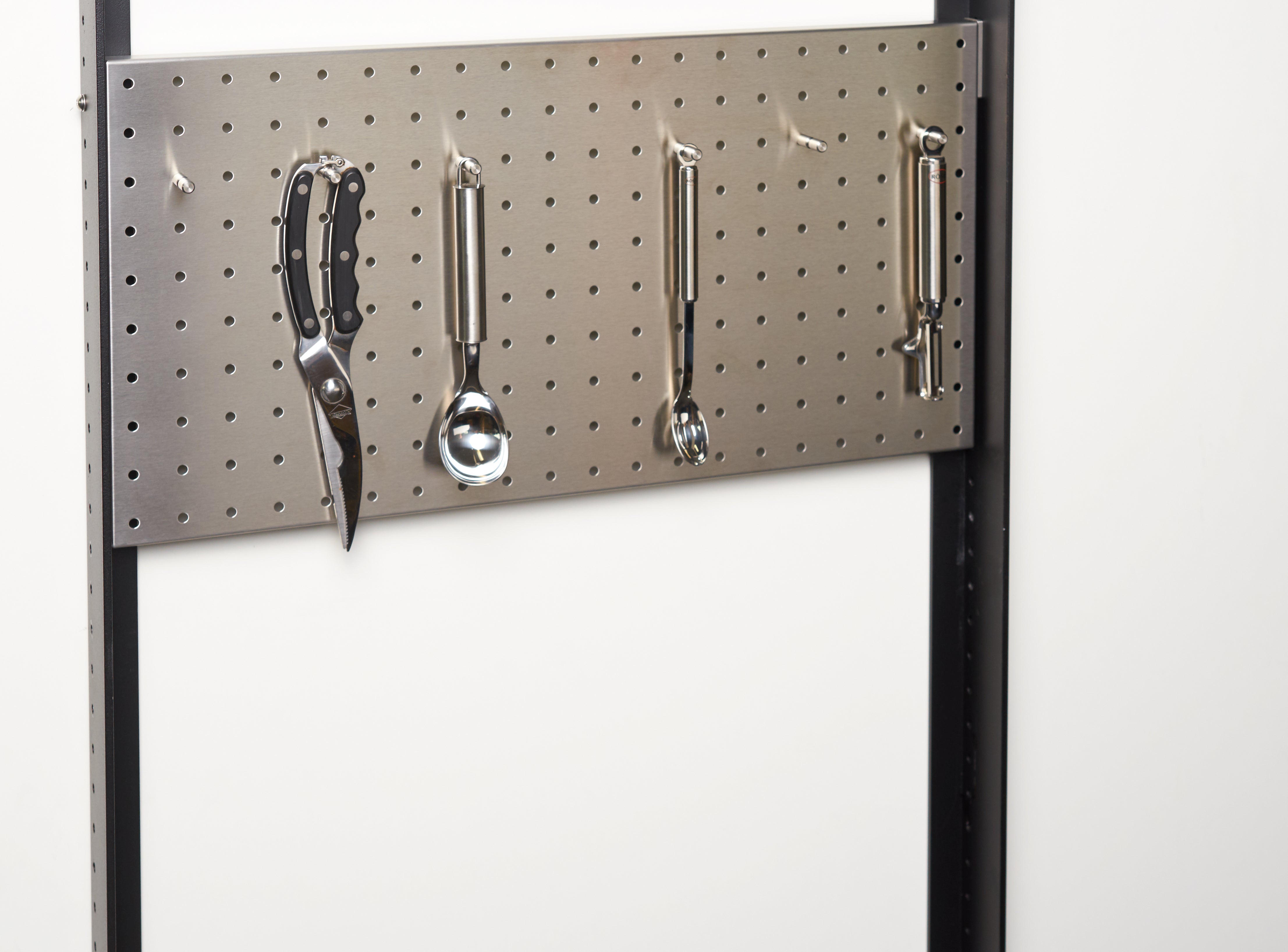 Panel with 6 hooks / stainless steel