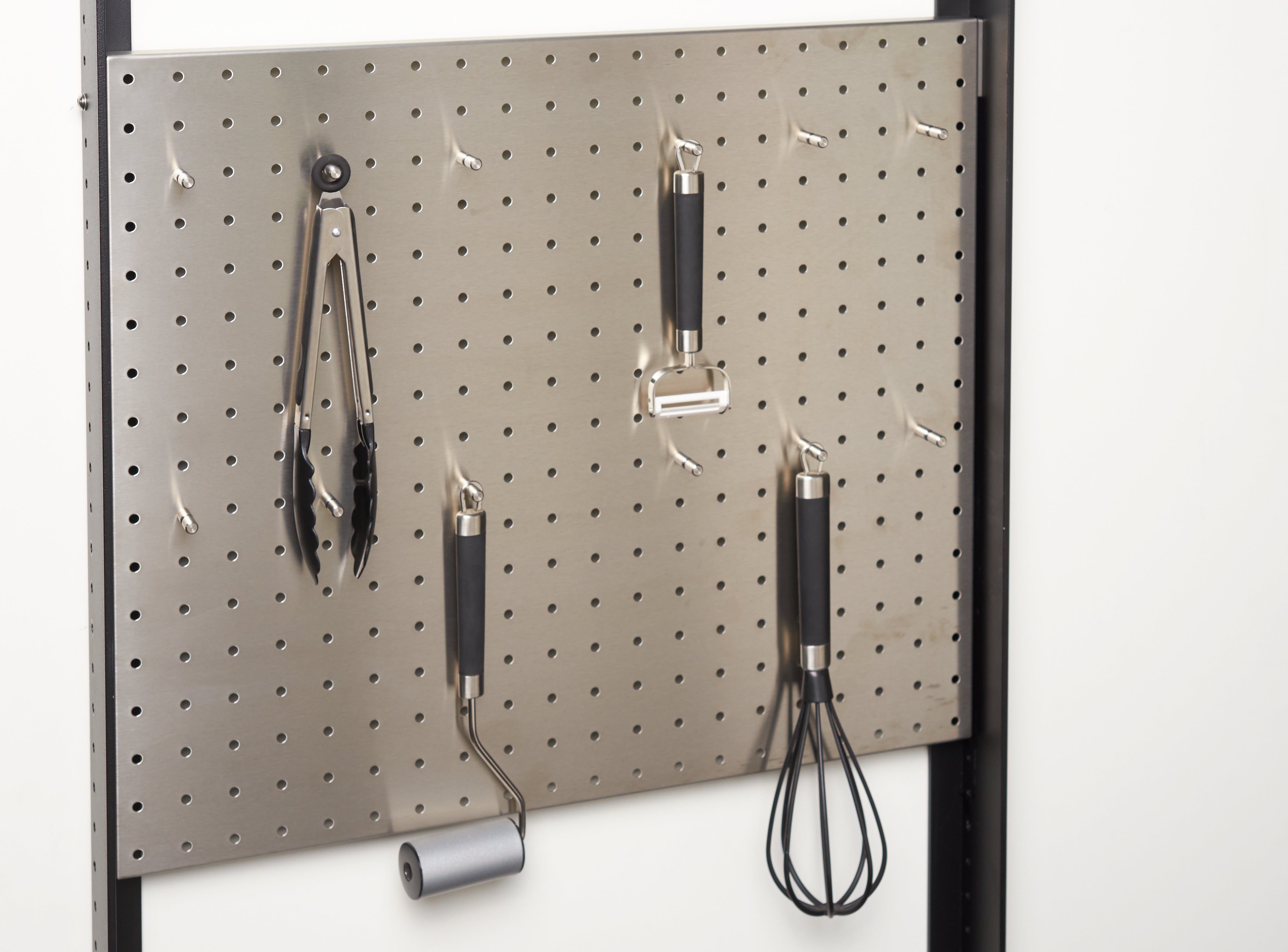 Panel with 12 hooks / stainless steel